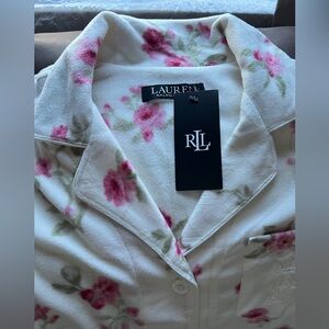 Lauren Ralph Lauren Rose Fleece Pajamas Set NWT, Size Small